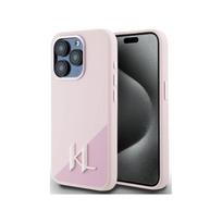 Viedtālruņa aizmugurējais vāciņš Apple iPhone 15 Pro Max Silicone Shadow Metal Initial MagSafe Pink