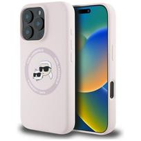 Viedtālruņa aizmugurējais vāciņš Apple iPhone 16 Pro Max Silicone Double Heads And Circle MagSafe Pink