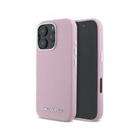 Viedtālruņa aizmugurējais vāciņš Apple iPhone 16 Pro Saffiano Full Wrapped Elongated Metal Logo MagSafe Pink