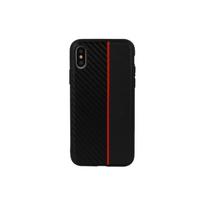 Viedtālruņa aizmugurējais vāciņš Samsung Galaxy A70 / A70S Moto Carbon Red Stripe Black