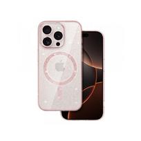 Viedtālruņa aizmugurējais vāciņš Apple Iphone 16 Glitter MagSafe Pink, Transparent