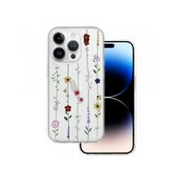 Viedtālruņa aizmugurējais vāciņš Apple Iphone 15 Plus Flower design 4 White