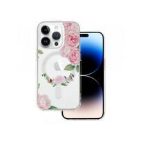 Viedtālruņa aizmugurējais vāciņš Apple Iphone 15 Flower Magsafe design 1 Transparent, With Design