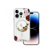 Viedtālruņa aizmugurējais vāciņš Apple iPhone 15 Pro Flower Magsafe design 2 Transparent, With Design