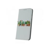 Viedtālruņa atveramais maciņš Samsung Galaxy A54 5G Smart Trendy Cactus 1 Light Grey, With Design