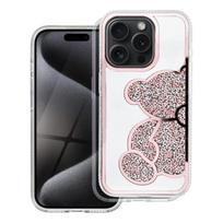 Viedtālruņa aizmugurējais vāciņš Apple Iphone 15 Teddy bear Pink