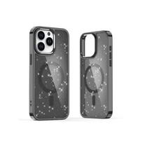 Viedtālruņa aizmugurējais vāciņš Apple Iphone 16 Plus Glitter MagSafe Black, Transparent