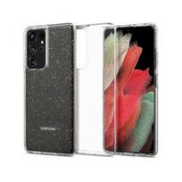 Viedtālruņa aizmugurējais vāciņš Samsung Galaxy S21 Ultra Liquid Crystal Gliiter Transparent, With Design