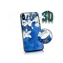 Viedtālruņa aizmugurējais vāciņš Samsung Galaxy S21 Ultra Flowers 3D Blue, With Design