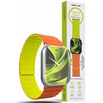 MOBILE ORIGIN Magnetinis laikrodžio dirželis II Apple Watch 44/ 45/ 46/ 49mm, oranžinis/ žalias