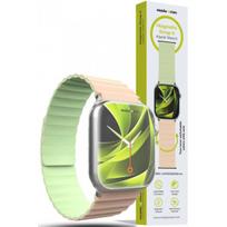 MOBILE ORIGIN Magnetinis laikrodžio dirželis II Apple Watch 44/ 45/ 46/ 49mm rožinis/ šviesiai žalias