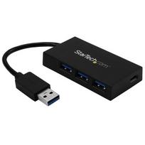 StarTech.com 4-Port USB 3.0 Hub – USB Type-A Hub with 1x USB-C  AND  3x USB-A (SuperSpeed 5Gbps) – USB Bus or Self-Powered – Portable USB 3.1/3.2 Gen 1 BC 1.2 Charging Hub with Power Adapter