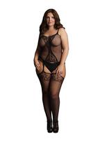 Le Desir viso kūno kojinė Fishnet and Lace Suspender Bodystocking