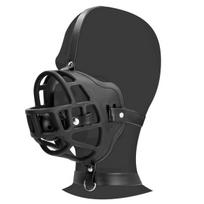 Kaukė su išimamu burnos kamuoliuku Ouch! Xtreme Muzzle with Removable Ball Gag, juoda