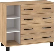 Komoda Meblocross 4SP, ruda/balta