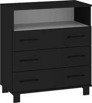 Komoda Meblocross 3SP, juoda/balta