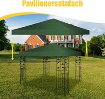 Costway pavėsinės pakaitinis stogo dangtelis nuo saulės su lipnia juostele 300 x 300 cm tamsiai žalia