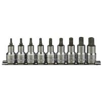 Galvučių su antgaliais rinkinys Teng Tools M1213TX; TORX; 1/2''; 9 vnt.