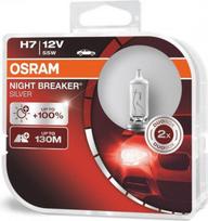 OSRAM automobilių lemputės 55W 12V H7 NIGHT BREAKER SILVER +100%