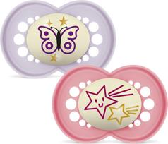 MAM - Original Night Silk 2p Box V - Pink - 6-16m