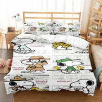 Animacinis Snoopy patalynės komplektas Antklodė Antklodė Lovos užvalkalas Antklodės užvalkalas Pagalvės užvalkalas 2-3 dalių komplektai Vaikams Suaugusiems Namų reikmenys EU Single 135x200cm