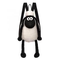 Shaun the Sheep Pliušinis Kuprinė Animacinis Personažas Mokyklinė Kuprinė Didelės Talpos 50x25x10cm balta