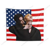 American Flag K-Pop Idols Tapestry Home Decoration Vibrant Wall Hanging For Bedroom Living Room Dormitory Background Cloth Gift 29x37in