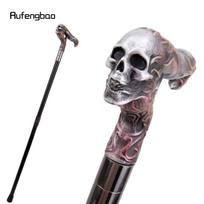 Sidabrinė derva Ilgas galvos kaukolė Spalvota lazda Mada Dekoratyvinis plieninis strypas Džentelmenas Elegantiškas Cosplay lazdelės rankena Kryžiuočio lazda 96cm