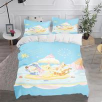 Winnie the Pooh patalynės komplektas Poliesteris Mielas spausdintas animacinis antklodės užvalkalas 3 dalių komplektas 1antklodės užvalkalas dvigulė Vaikams 135x200cm