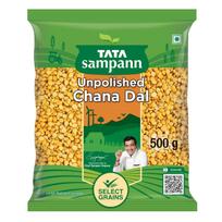 Tata Sampann nešlifuoti avinžirniai (Chana Dal) 500 g, 1 pakuotė. Baltymingiems patiekalams ir sriuboms.
