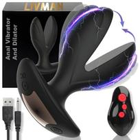Unisex dviejų variklių analinis vibratorius LIVMAN DSX002 su 8 vibracijos ir elektros šoko režimais