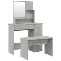 Kosmetinio staliuko，makiažo stalo komplektas, betono pilkas, 86,5x35x136cm CFE7641716