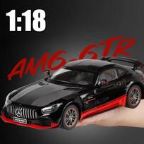 1:18 Mercedes-Benz AMG GTR Aukštos imitacijos liejimo metalo lydinio modelis Automobilių garsas ir šviesa, traukimas atgal Kolekcija Vaikų žaislai berniukams Dovanų papuošalai raudona