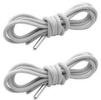 Elastiniai apvalūs batraiščiai 3 mm 140 cm su metaliniais antgaliais, balti