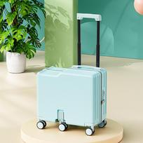 Children's 20  Ride-On Suitcase with 6 Wheels and Universal Trolley Handle 18-inch Carry-on mėtų žalios spalvos