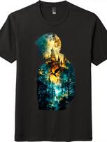 Harry Potteris Hogvartsas Siluetas Marškinėliai Unisex Burtininkų Pasaulis Laisvalaikio Madingi Marškinėliai 2XL black
