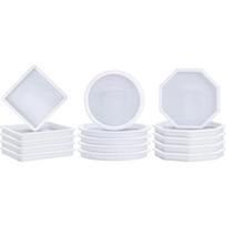 WTEMPO Epoxy Resin Coasters Molds Kit Silicone Molds with Round Square Octagon Shaped Designs, DIY Coaster Holders Molds DIY Crafts Cup Mats Molds 15pcs balta
