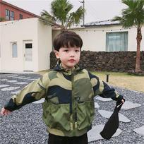 2025 Boys' Camouflage Windbreaker: Spring/Autumn Street Style Size 120 for height ~110cm