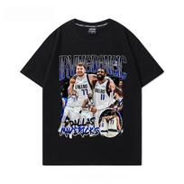 Krepšinio Mavericks Irving Doncic Spausdinami Grynos Medvilnės Marškinėliai Trumpomis Rankovėmis Vyriški Amerikietiško Retro Krepšinio Atsitiktiniai Mados Vasaros S