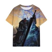 Anime Berserk T-shirt 3D spausdinimas Vyriški Hip Hop T-shirt'ai Vasariniai apvalios apykaklės trumpomis rankovėmis viršutiniai drabužiai Harajuku T-shirt'ai Vyriški drabužiai S