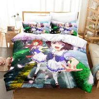 Prabangus Naujas 3D Spausdinimo Anime Uma musume Pretty Derby Patalynės Komplektas Antklodės Užvalkalas Lovaties Komplektas Antklodės Užvalkalas Pagalvės Užvalkalas Karalienės Dydis Berniukams Suaugusiems 70x133cm 2pcs
