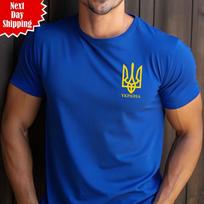 Ukrainos Tridentas Vėliava Armijos T-marškinėliai Zelenskio Emblema Spausdinta Ukrainos Armijos T-marškinėliai XL