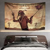 Thrash metalo roko grupės gobelenas Megadeths namų dekoras sieninis pakabinamas miegamasis bendrabučio fonas audinis koncerto reklaminis skydelis 29x37in