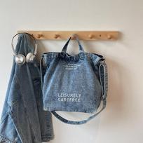 2025 Large Capacity Retro Denim Crossbody Bag with Letter Print - Korean Style for Women juoda