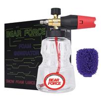 BEAR FORCE Aukšto slėgio plovimo putų patranka Sniego putų antgalis su 1/4” greita jungtimi, 360° reguliuojamos tirštesnės sniego putos su 32 oz plovikliu Automobilių plovimui raudona