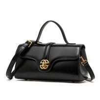 Autumn and Winter Leather Bag Messenger Bag Women's Bag High-end Sense of Lock Small Bag Light Luxury Portable Shoulder Bag 24*10.5*14 juoda