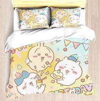 Chiikawa Duvet Cover Set -Modern Printed Home Children Room Co-Branded Peripheral Mattress Bedding Set 3 Pieces 135x200cm&set