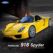 1:24 Porsche 918 lydinio sportinio automobilio modelis lieto metalo lenktyninio automobilio transporto priemonės modelio simuliacijos kolekcija dekoratyviniai papuošalai vaikiški žaislai berniukų dovana pilka spalva