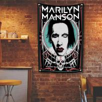 M-Marilyn M-Manson gobelenas keturios skylės poliesteris skaitmeniniai spaudiniai vėliava roko dainininkas lauko patalpų dekoracija kambarys garažas sodas 29x37in