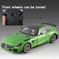 Didelis 1:18 Mercedes-Benz AMG GTR Modelio Automobilis Metalinis Lydinio Transporto Priemonė Kolekcinis Hobis Garsas ir Šviesa Atgal Traukiamas Miniatiūrinis Žaislas Berniukams Vaikams Dovana žalia